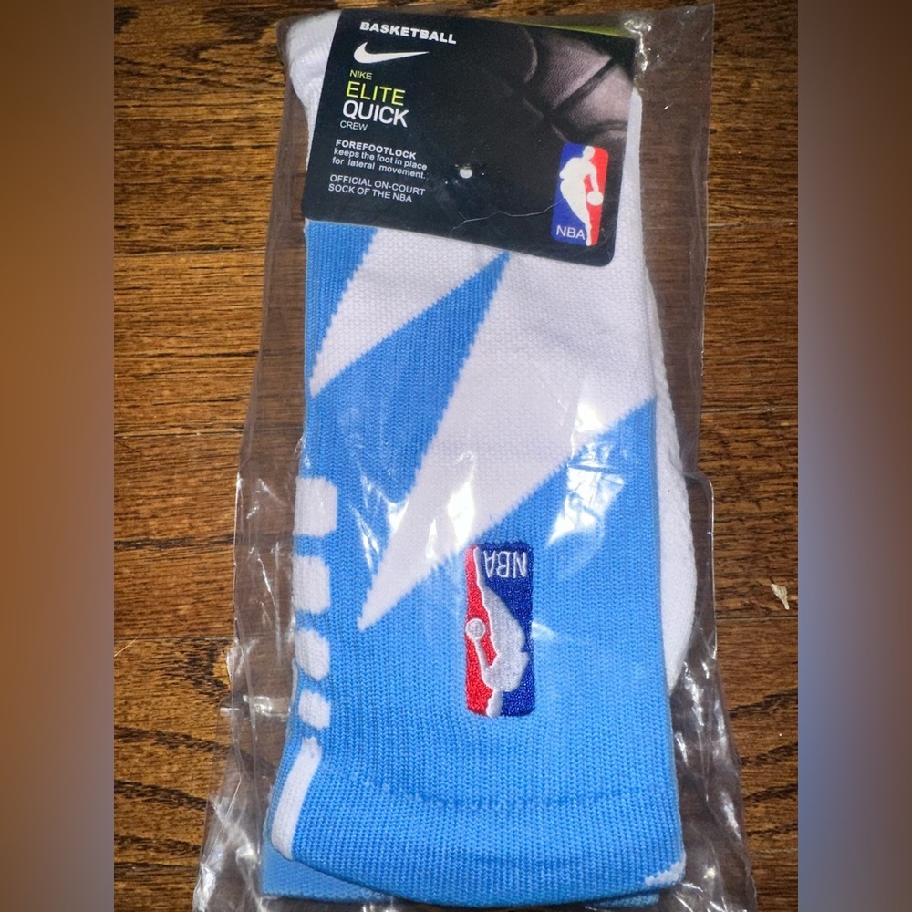 Nike Elite NBA Crew Socks – LA Clippers Light Blue White – Size Large NEW